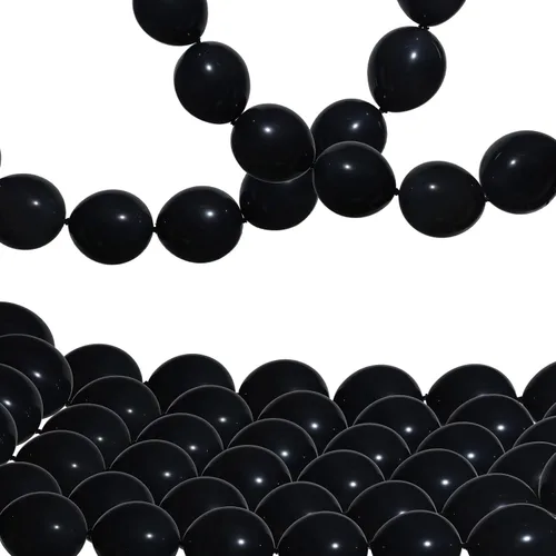 Vista 9 de 100 globos de látex, 10 pulgadas, color negro Enlazable para guirnaldas de arcos rápidos, decoración de boda, cumpleaños, Pascua, no necesita