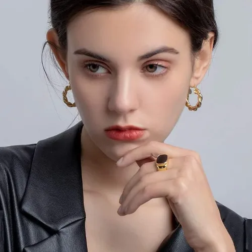 Vista 3 de 8-10 Pairs Delicate Gold Silver Hoop Earrings Set for Women, 14K Gold Plated Lightweight Hypoallergenic Thick Open Twisted Huggie Earrings for girls
