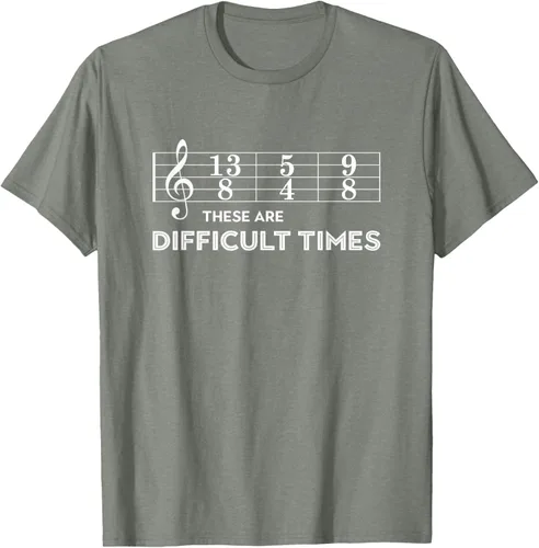 Vista 70 de Musician - Camiseta con texto en inglés "These are Difficult Times", talla S