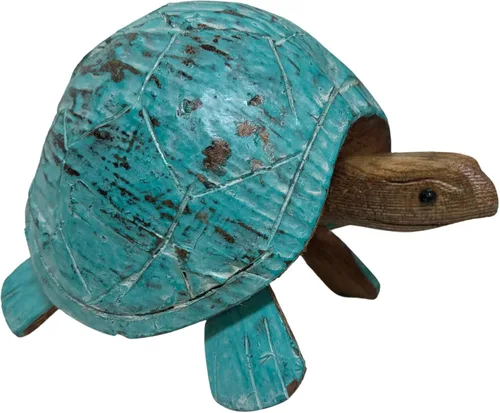Vista 2 de WorldBazzar Cabeza tallada a mano BOOBLE tortuga de coco escultura arte tallado escultura océano mar náutico 3D isla costera decoración tropical