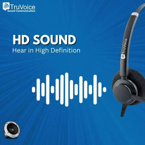 Vista 4 de TruVoice HD-100 - Auriculares QD con cable para oficina y centro de llamadas con micrófono con cancelación de ruido y altavoces HD, compatibles