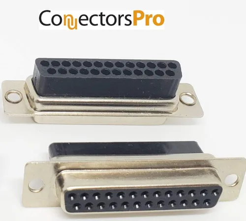 Vista 7 de Kit de conector hembra DB25, 4 juegos con capuchas y 100 pines, RS232 D-Sub 25P tipo crimpado
