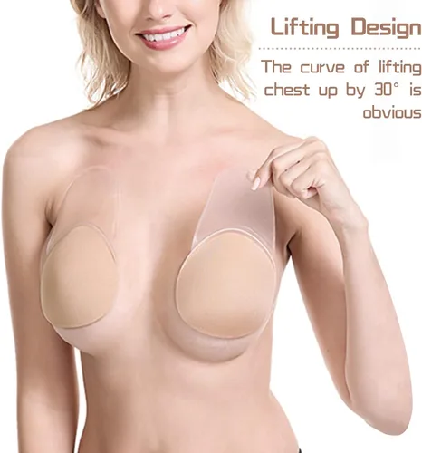 Vista 4 de GTETKDE Sticky Bra Backless Strapless Push up Adhesive Bra Reusable Invisible Lift up Bra Stickers Breast Lift Tape