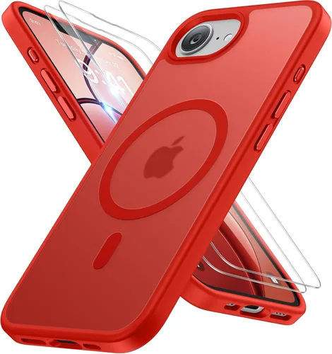 Vista 129 de Miracase Funda diseñada para iPhone SE 2022/SE 2020/7/8, funda multicolor de silicona a prueba de golpes (rojo)