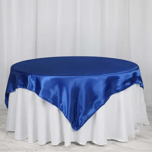 Vista 42 de Efavormart Paquete de 5 Sobremanteles Cuadrados de Satén de 60" para Decoraciones de Mesa de Bodas, Catering y Fiestas, Cubierta de Mantel Negro
