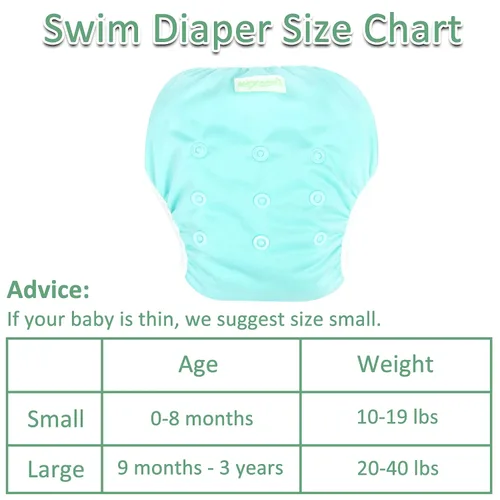 Vista 3 de Wegreeco - Pañal de natación reutilizable para bebés y niños pequeños, talla única