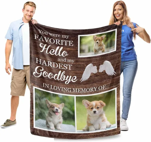 Vista 2 de in Loving Memory of Dog - Manta de memoria personalizada de collage de fotos de mascotas, manta suave y manta de 30 x 40 pulgadas, regalo