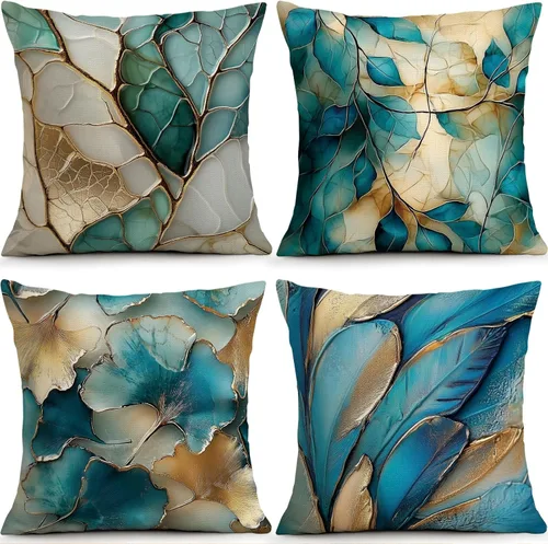 Vista 17 de OBSEDE - Fundas para cojín de mármol negro y dorado abstracto, 18 × 18 pulgadas, juego de 4, fundas para cojines de sofá, cama, salón, decoración