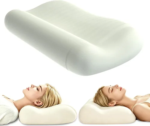 Vista 8 de Almohada cervical para dormir, almohadas de espuma viscoelástica para Azul