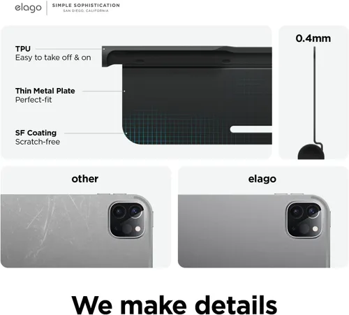 Vista 4 de elago Soporte de metal compatible con Apple Pencil Series (USB-C, Pro, 2ª generación), compatible con teclado Apple Magic, funda con teclado