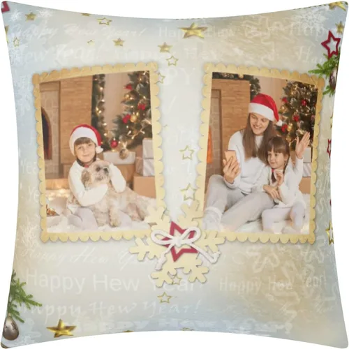 Vista 6 de POPCUSTOMS Funda de almohada personalizada con impresión de doble cara, funda de almohada con foto personalizada, decoración de Navidad, decoración