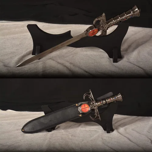 Vista 21 de SV Espada de anime hecha a mano para cosplay, espada mística de tigre-gato, espada mística, espada de presagios, ojo de Thundera/Tygra, varios