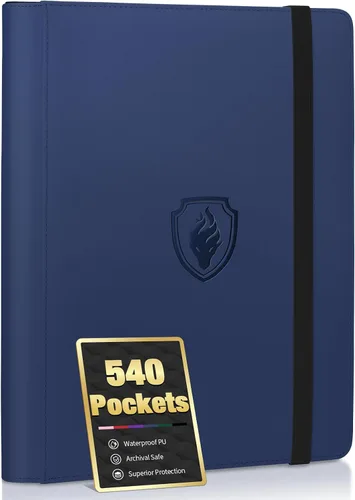 Vista 26 de Carpeta prémium de 9 bolsillos para tarjetas de 360 tarjetas, carpeta de tarjetas comerciales Fabmaker PU Sturdy Card Collection Album