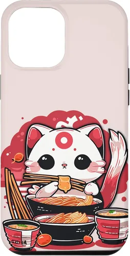 Vista 25 de iPhone 16 Japanese Cat Eating Ramen Cute Kawaii Cat Case