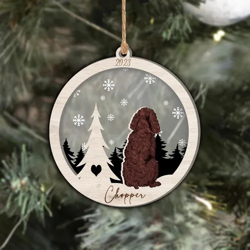 Vista 279 de Nazenti Adorno de Navidad conmemorativo personalizado, regalo personalizado de recuerdo de perro, condolencias por pérdida de mascotas, sabueso