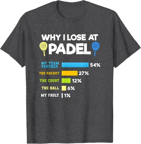 Vista 29 de Camiseta Why I Lose At Padel Answers Not My Fault