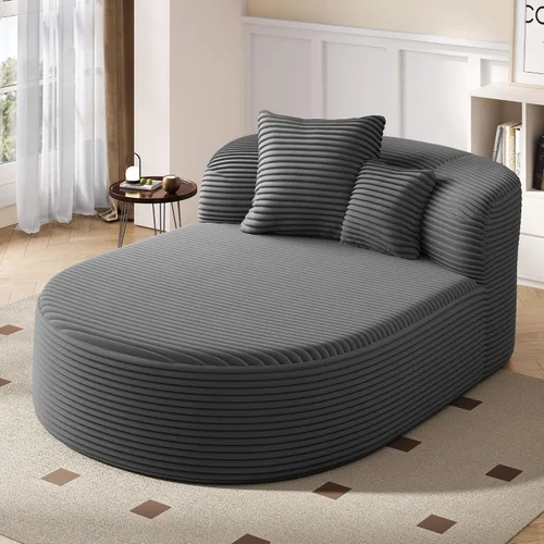 Vista 14 de Quarte Modern 51.6" Indoor Oversized Chaise Lounger, Upholstered Sleeper Boneless Sofa Couch with Two Supportive Pillows for Living Room Bedroom