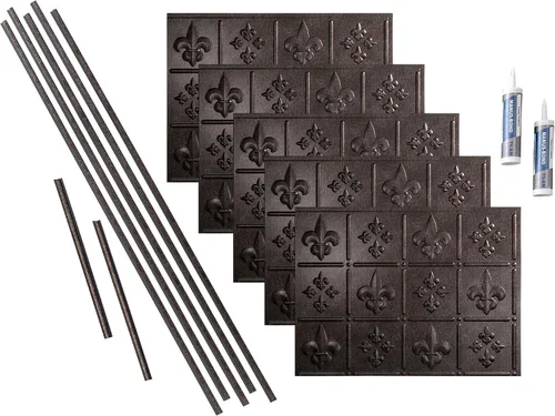 Vista 12 de FASÄDE Fleur de Lis - Kit decorativo de vinilo para salpicaduras de 15 pies cuadrados, color blanco brillante