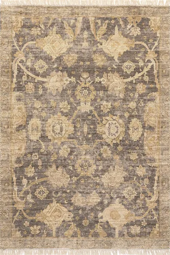 Vista 6 de Rugs USA Marigold - Alfombra vintage con borlas, 2 pies 6 pulgadas x 8 pies, marrón oscuro