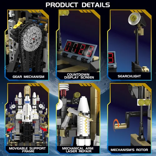 Vista 5 de Space Shuttle Launch Model Building Block Set for Boys Age 8-12