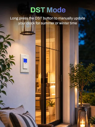 Vista 5 de BN-LINK Interruptor Temporizador Programable de Pared de 7 Días para Luces, Interruptor de Luz Digital Temporizador para Interiores, Polo Simple y 3