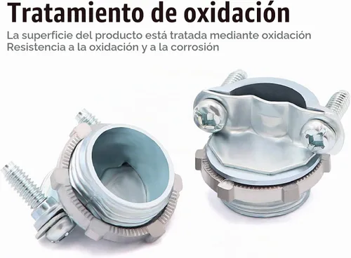 Vista 2 de 12 unids 1/2 pulgada tipo abrazadera conectores de cable para conducto metálico proteger cables plata-zinc 1/2 pulgada - 12 piezas