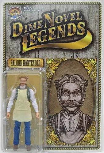 Vista 2 de Dime Novel Legends Escala 1/18 (4 pulgadas de alto) Old West Figura de acción Saloon Barman