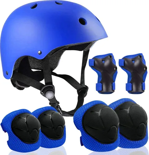 Vista 8 de Casco ajustable para niños de 3 a 16 años, niños pequeños, niños y niñas, equipo de protección con rodilleras, coderas y muñequeras para múltiples