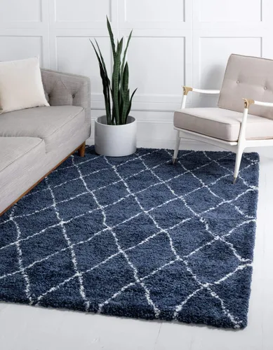 Vista 17 de Unique Loom Rabat Shag Collection - Alfombra de área con enrejado (2 pies 2 pulgadas x 3 pies 1 pulgada, rectangular, marfil puro/gris)