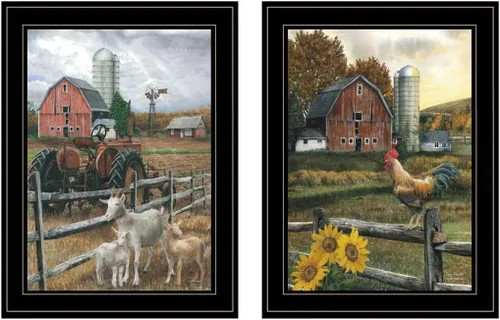 Vista 5 de Trendy Decor4U Farm Life by Ed Wargo - Arte de pared con estampado de madera, multicolor