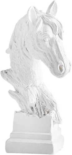 Vista 6 de Decoración de estatua de cabeza de caballo, figuras de resina, 3 esculturas para arreglo adorno, regalo coleccionable, L