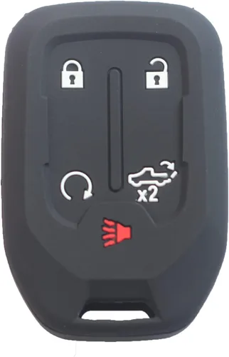 Vista 2 de 2 fundas para llavero de 5 botones compatibles con Chevy Silverado, Gris negro, Pequeño