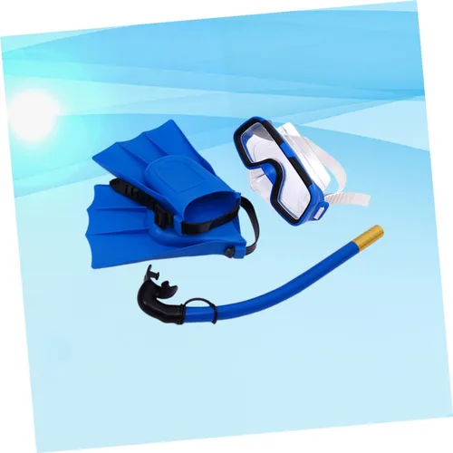 Vista 7 de Snorkeling Mask Set with Breathable Diving Snorkel and Non-Slip Flippers Shoe for Swimming Diving Snorkeling Sports Flexible Fins