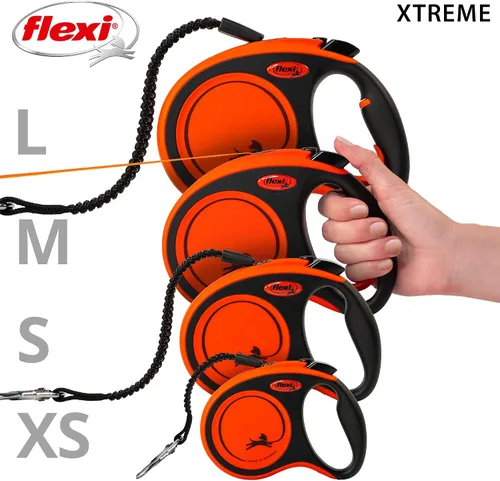 Vista 6 de Flexi Xtreme - Correa retráctil para perros de hasta 15 libras, color naranja y negro, extra pequeña, de 9.8 ft, para perros de hasta 15 libras, 33