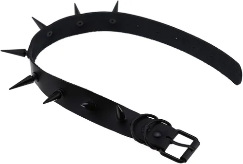 Vista 8 de FM FM42 Unisex Multicolor Simulated Leather PU Black-toneSilver-tone Spikes Rivets Spiked Punk Rock Gothic Choker Collar Necklace
