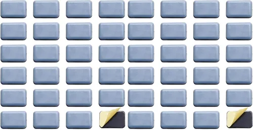 Vista 8 de 24 deslizadores de teflón autoadhesivos para muebles, de 1.35 x 0.98 pulgadas, rectangulares para muebles, almohadillas móviles para alfombras