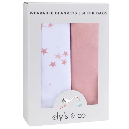 Vista 3 de Ely's & Co. Juego de 2 bolsas de dormir para bebé, 100% algodón de punto entrelazado para niñas de 3 a 6 meses