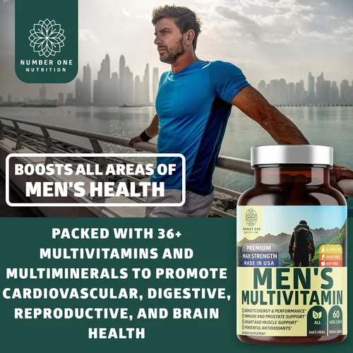 Vista 6 de Complejo de magnesio N1N Premium y multivitaminas para hombres, suplementos naturales para mejorar la energía, la inmunidad y apoyar la función