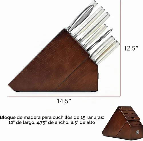 Vista 3 de J.A. Henckels International - Juego de bloques de cuchillos de 16 piezas forjadas
