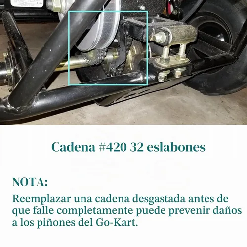 Vista 3 de QYMOTO KT196 Go Kart Cadena de transmisión, cadena de transmisión del eje