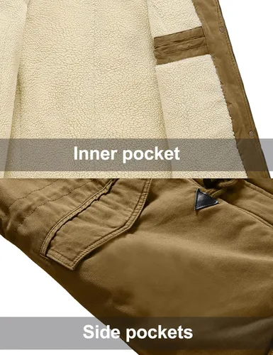 Vista 7 de Uoiuxc Abrigo de invierno cálido con capucha para mujer con forro polar