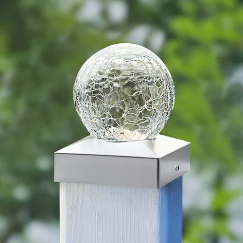 Vista 2 de SUNNYPARK Luces solares para poste – Luz para poste al aire libre para decoración de valla o patio jardín – Tapas de bolas de observación Blanco frío