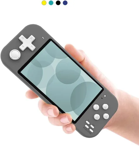 Vista 5 de Mini consola de juegos retro portátil X20, consola de juegos portátil de 4.3 pulgadas con joysticks, 2000 juegos integrados, descarga de juegos Azul