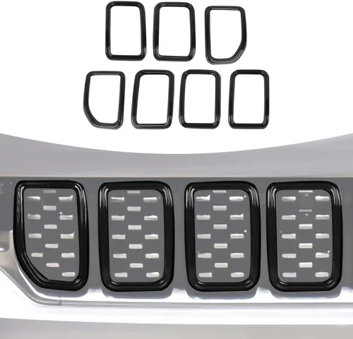 Vista 11 de Hoolcar Insertos de malla para parrilla delantera compatibles con Jeep Grand Cherokee 2017-2020, insertos de rejilla de clip, accesorios exteriores