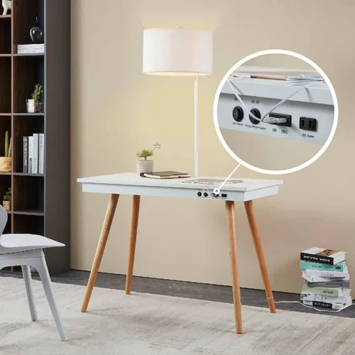 Vista 10 de FENLO Future - Escritorio moderno de 39 pies con estación de carga inalámbrica USB-C y Qi