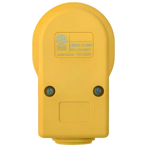 Vista 8 de Receptáculo NEMA 10-30R, 30 amperios, 125/250 voltios, conector de 3 cables de 3 polos, 30 A CA de grado industrial, enchufe hembra de grado