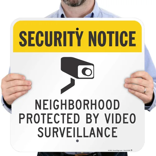 Vista 2 de SmartSign Letrero "Barrio Protegido por Videovigilancia" Aluminio de 18" x 18