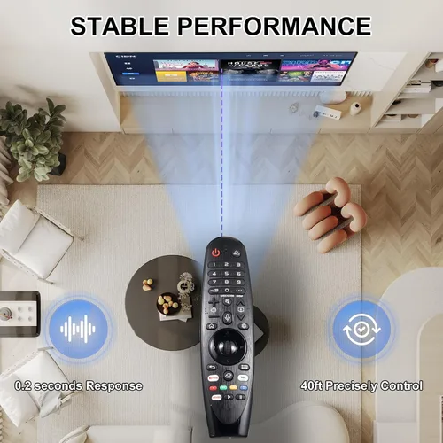 Vista 3 de Voice Magic Remote para LG TV - Control remoto universal para LG Nanocell WebOS, UHD, OLED, LCD, HD y Smart TV con puntero y función de voz