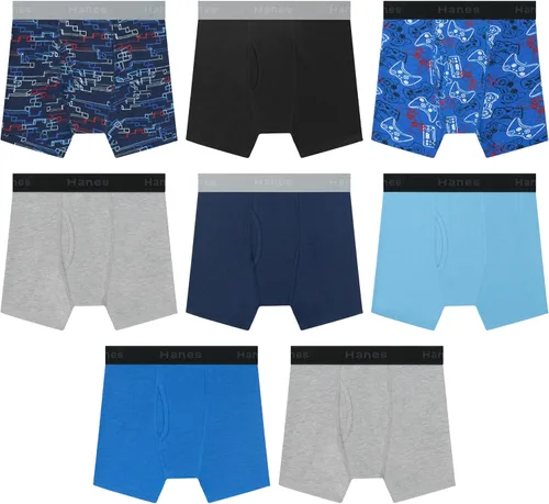Vista 4 de Hanes Boys' Underwear Boxer Briefs Pack 8-Pack Cotton-Stretch