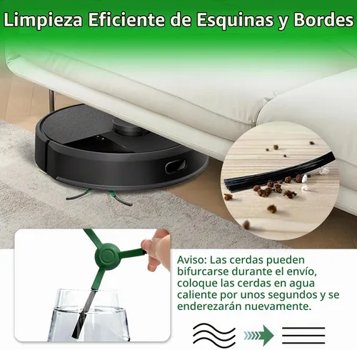 Vista 5 de Paquete de 6 cepillos laterales de repuesto compatibles con iRobot Roomba Max 705 Vac/Plus 504 Vac Robot, cepillos de barrido de bordes, accesorios